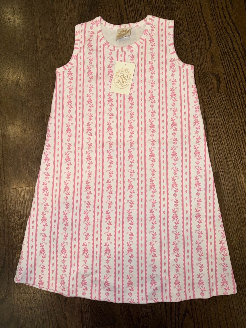 TBBC Girls' Pink Stripe Floral Sleeveless Dress
